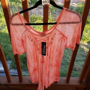 Peach lace top